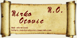 Mirko Otović vizit kartica